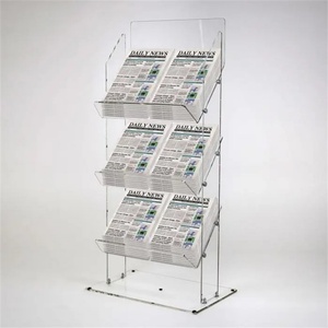 Wholesale Custom Clear Stable Acrylic Magazine Newspaper Display <b>Stand</b> Customized Color/Size/Logo MOQ 50 China Origin for Retail - Product Image 5