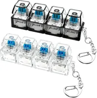 Porte-clés LED multi-styles en plastique, jouet anti-stress avec boutons clicables pour soulager le stress, accessoire de bureau portable, décoration de bureau