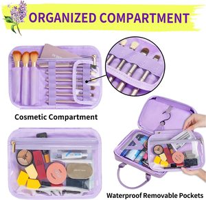 Bolsa de Aseo Colgante Impermeable de PU para Baño, Mochila de Viaje para Mujer, Bolsa de Maquillaje, Bolsa de Cosméticos de Viaje - Product Image 3