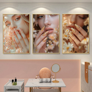 Salon d'ongles décoration peinture LED atmosphère lumière décoration murale belle image d'art d'ongle impression HD peinture en porcelaine cristal - Product Image 3
