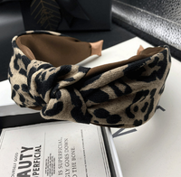 Serre-tête en tissu imprimé léopard pour femme, fait main, haut de gamme, petit accessoire de mode, large bord