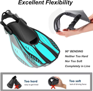 Aletas Cortas Ajustables de TPR+PP para Snorkel y Buceo, con Logotipo Personalizado - Product Image 5