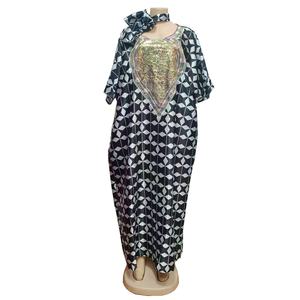 <span class=keywords><strong>Nueva</strong></span> colección elegante banquete Boubou vestido conjunto con bufanda brillante bonito diseño Turquía <span class=keywords><strong>vestidos</strong></span> florales Bata para mujer K0744 - Product Image 5