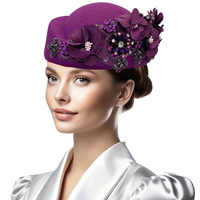 Chapeau foulard unisexe, béret d'hôtesse de l'air, chapeau derby doux, fascinateur fleuri, pour église, fête, personnages spéciaux.