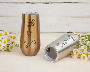 Tasse de proposition de demoiselle d'honneur en bouteille de fleur en acier inoxydable de 6oz personnalisée avec gobelet à couvercle pour les occasions spéciales - Product Image 3