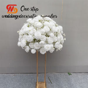 Boule de fleurs artificielles en soie lisse, rose, blanche, taille personnalisable 1,8-2,4 m, pour mariages et événements festifs - Product Image 6