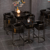 HUALIN-Table à manger en métal pour bar, restaurant, musique, café, table haute et chaises