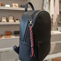 Llavero de paracord trenzado hecho a mano, cordón para bolso, cuerda 550, llavero de tejido de maíz, adorno para mochila, colgante para cartera, cierre de mosquetón