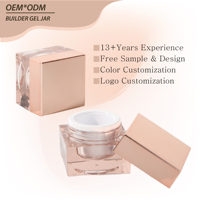 Pot en plastique vide pour gel de construction 5g 30g 50g avec couvercle, pot en plastique pour gel OEM/ODM personnalisé, pot en gel UV carré, emballage cosmétique