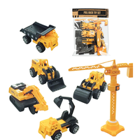 PANDAS Ensemble de voitures à tirette à thèmes multiples Véhicules moulés sous pression pour garçons Camion de pompiers en plastique Camion de construction Armée et armée
