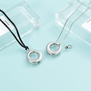 Colgante de urna de cremación para cenizas para <span class=keywords><strong>hombre</strong></span> y mujer, collar de acero inoxidable, círculo de la vida, eternidad, colgante conmemorativo, soporte para cenizas - Product Image 5