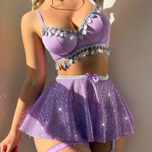 Conjunto de Lencería Decorativa de Alta Calidad con Tiras, Vestido Sexy y Exótico, Conjunto de Ropa Interior de Malla - Product Image 3