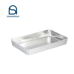 Bán Buôn Kích Thước Lớn Hình Chữ Nhật Dày Bạc Thép Không Gỉ Phục Vụ Sray Sâu Baking Tray Thực Phẩm Lưu Trữ Khay