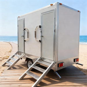 Роскошный портативный туалет прицеп с душевой комнатой и раздвижной дверью сборный мобильный туалет прицеп - Product Image 3