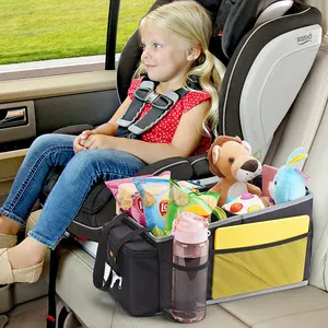 Multifunctional Divided Foldable Back Chair Child Trunk Storage Box Front Back Car Seat Toy Organizer For Kids