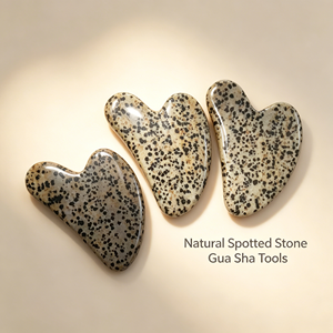 Strumento Gua Sha Personalizzato in Diaspro Dalmatino per Massaggio Facciale e Cura della Pelle - Product Image 1