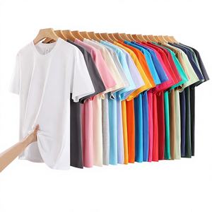 <span class=keywords><strong>T</strong></span>-shirt unisexe en coton pur 230g, anti-transpiration, à épaules droites, col rond, couleur unie, é<span class=keywords><strong>t</strong></span>é - Product Image 1