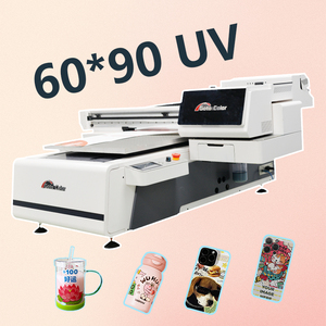เครื่องพิมพ์อิงค์เจ็ทยูวี6090ระบบอัตโนมัติฉลากแบบ XP600หัวพิมพ์บนเครื่องพิมพ์ EPSON แบบแท่น I3200 UV สำหรับ Flex - Product Image 1