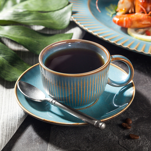Vajilla Irrompible <span class=keywords><strong>de</strong></span> Estilo Árabe Antiguo, <span class=keywords><strong>Tazas</strong></span> <span class=keywords><strong>de</strong></span> Café <span class=keywords><strong>de</strong></span> Cerámica Transparente para <span class=keywords><strong>Té</strong></span>, Capuchino y Espresso con Plato y Logotipo - Product Image 1