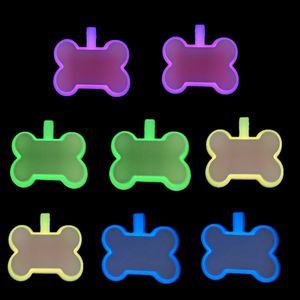 Kit de Etiqueta de Silicona para Perro con Forma de Hueso, Logotipo Personalizado con Láser, Brilla en la Oscuridad, con Cordón de Silicona - Product Image 4