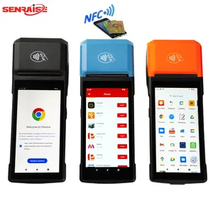 공장 5.5 인치 모바일 지불 스캐너 4g 안드로이드 12 13 Ic Nfc 카드 리더 열전사 프린터와 휴대용 Pos 터미널