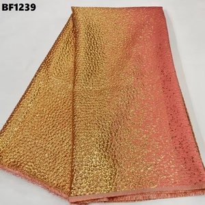 Hot Bán Chất Lượng Cao Màu Xanh Lá Cây Gradient Màu <span class=keywords><strong>Jacquard</strong></span> Ren Châu Phi Nigeria Damask Vải Thổ Cẩm Vải Tuyn Lưới Cho Cô Dâu Những dịp - Product Image 3