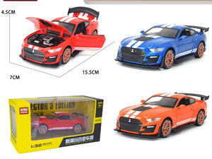 Jouet de collection en alliage <span class=keywords><strong>1</strong></span>:32 moulé sous pression pour Ford <span class=keywords><strong>Mustang</strong></span> GT500 Model Sound Light Pullback avec portes ouvertes Metal Car Display - Product Image 5