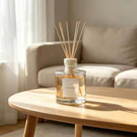 Bouteille diffuseur cylindrique en verre de 125 ml avec bouchon en liège, best-seller, pour parfum d'ambiance