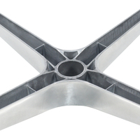 Trou central en gros d'usine Dia50mm Base en alliage d'aluminium à quatre étoiles pour base de chaise de bureau Base de chaise de maison