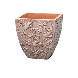 Lot de pots de fleurs classiques en céramique terracotta, grands et petits, pour la décoration intérieure, le bureau, le jardin, la pépinière, et les plantes au sol - Product Image 1