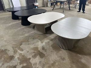 Meubles de salle à manger en bois multifonctionnels modernes, <span class=keywords><strong>table</strong></span> ovale extensible pliable pour 8 personnes, utilisation stable en hôtel, style panneau - Product Image 6