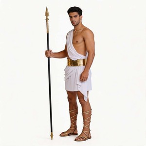 Disfraz de Gladiador Romano Griego Antiguo para Hombre Adulto, Toga Blanca, TRAD-011 - Product Image 6