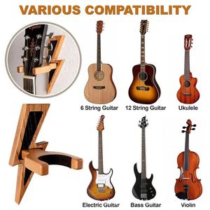 Estante de pared para ukelele estilo americano, estante de exhibición de madera para sala de estar, soporte para colgar erhu - Product Image 4