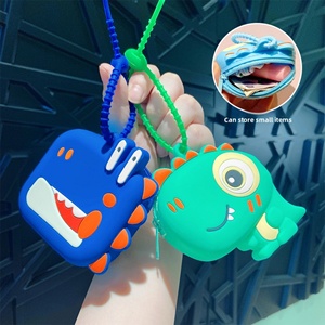 Bolsa de Almacenamiento Pequeña de Silicona con Diseño de Dinosaurio, para Monedas y Auriculares, Regalos Novedosos para Niños - Product Image 2