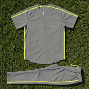 Uniforme de Béisbol Unisex Transpirable de Poliéster, Conjunto de Camiseta con Botones y Pantalones Cortos, Uniforme Deportivo Tofen con Cuello de Béisbol para Todas las Temporadas - Product Image 1