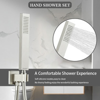 Pommeau de douche à main haute pression en acier inoxydable brossé avec support en nickel brossé