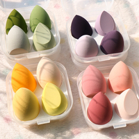 Échantillon gratuit 4x6cm, ensemble d'éponges cosmétiques roses Super douces personnalisées, éponge et éponge cosmétiques, ensemble d'éponges de maquillage de 4