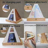 Lampe murale LED 3D à illusion optique en bois, lumière d'ambiance tactile 3 couleurs, effet visuel à l'œil nu, lampe de nuit pour galerie