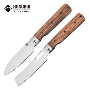 Couteau pliant professionnel en acier inoxydable 3Cr13 avec manche en bois, outil EDC aiguisé pour le camping et la personnalisation DIY - Product Image 5