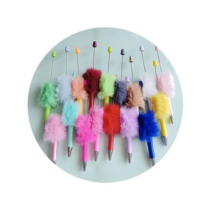 Penne a sfera con perline di peluche Creative fai da te penne a sfera in rilievo in stile carino accessori da ufficio in peluche - Product Image 6