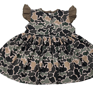 Qingli OEM Custom a mano Smocked Daddy Girls <span class=keywords><strong>vestito</strong></span> senza maniche con bottone <span class=keywords><strong>leopardato</strong></span> sul retro senza tariffa - Product Image 2
