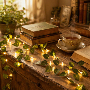 <span class=keywords><strong>Guirlande</strong></span> <span class=keywords><strong>lumineuse</strong></span> artificielle TSINYE, feuilles vertes, blanc chaud, fonctionne sur piles, avec minuterie, flexible, pour <span class=keywords><strong>chambre</strong></span> à coucher, mariage, décoration cottagecore - Product Image 4