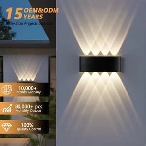 Lampada da Parete a <span class=keywords><strong>Doppia</strong></span> Testa Impermeabile per Interni ed Esterni, <span class=keywords><strong>Applique</strong></span> da Giardino e Portico Bianca e Nera, <span class=keywords><strong>Luce</strong></span> LED Bidirezionale 2W 4W 6W 8W 10W 12W - Product Image 1