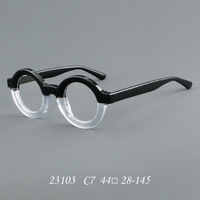 Monture de lunettes ronde épaisse en acétate 23103, avec rivets tendance, pour hommes et femmes, style vintage, pour verres correcteurs