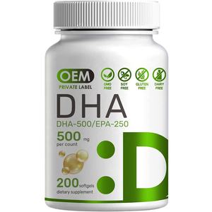 Capsules de DHA EPA Oméga 3 Biologiques Naturelles de Qualité Supérieure à Marque Blanche – Soutien Cérébral – Huile de Poisson, Huile d'Algues, Huile de Poisson des Grands Fonds - Product Image 1