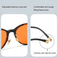 Lunettes de sommeil œil-de-chat Sunray OEM/ODM en TR90 avec verres orange CR39 bloquant 80%-100% de la lumière bleue pour une production de mélatonine améliorée