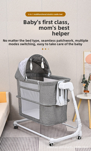 Premium Multifunctional Electric Baby Crib Portable Foldable Splicing Bed for Newborns 0-36 Months with Modern Design Metal - Product Image 2