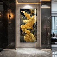 Décoration murale moderne haut de gamme en forme de feuille, art mural tendance, impression numérique, peinture décorative en porcelaine 3D sur papier