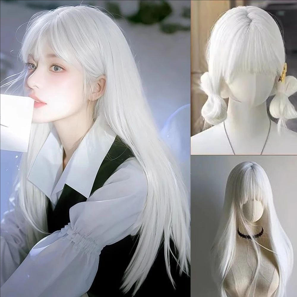 Anime-style S-shaped long straight hair