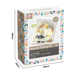 Beginner-Friendly Sheep Needle Felting <b>Kit</b> with <b>Tools</b> Instructions & Canvas for DIY Art Craft Wool Felting Supplies - Product Image 2